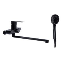 Accoona A71207F bath mixer, single -leaf, pour 300 mm, shower set, black