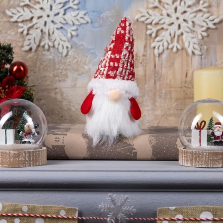 LED figure "Dwarf in a red cap" 6.5 × 17 × 6.5 cm, textiles, batteries LR1130x3, glow warm white-1