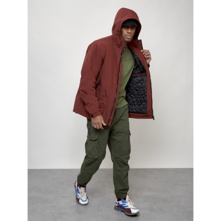 Male spring jacket, size 50, burgundy color-10