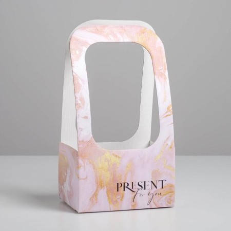 Box-Obel for Flowers "Marble", 17 × 12 × 32 cm-1