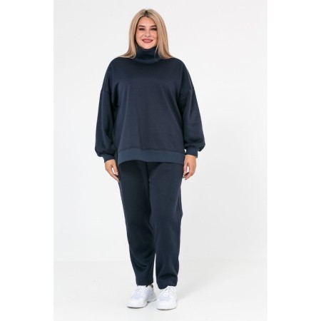 Female suit, size 56, dark blue color-2