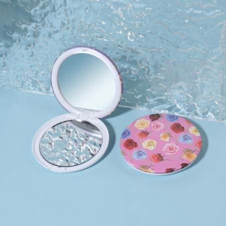 Folding mirror "flowers", D 7.5 cm, with an increase, MIX drawing-2