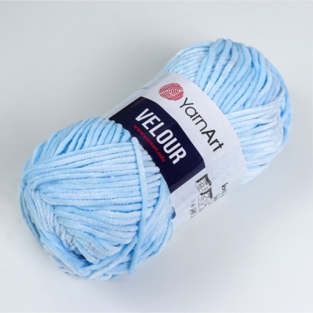 Yarn "Velour" 100% micropoliester 170m/100g (851 blue)-1