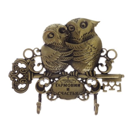 The keybox is wall -mounted "Harmony and Happiness", two owls, 8.7 x 7 cm.-3