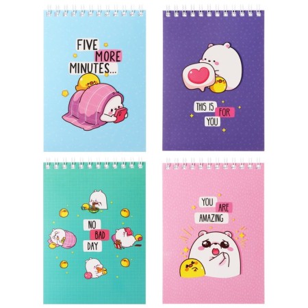 Notepad A6 60 sheets in the Meshu Ceal "Happy Time", matte lamination, selective UV-lace