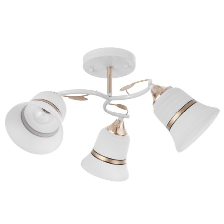 Elena chandelier 3x60W E27 white/gold 45x45x23cm