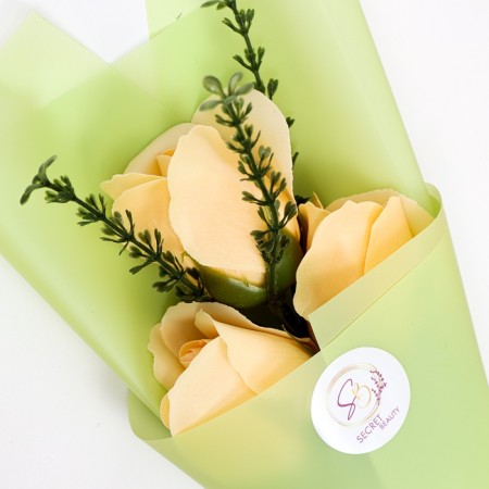 Bouquet of soap roses, white-4