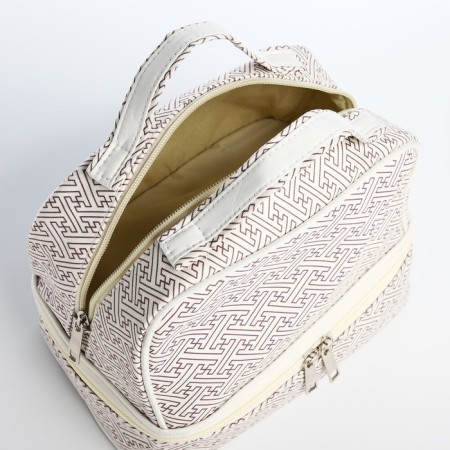 Cosmetic bag, 2 parts on lightning, white color-2