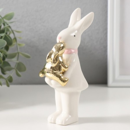 Souvenir Ceramics "Bunny White with a gold bunny" 6.5x4x4x13.5 cm-3