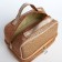 Cosmetic bag, 2 parts on zippers, beige color