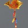 Plastic suspension, textiles "Golden carp with peanuts" 35 cm