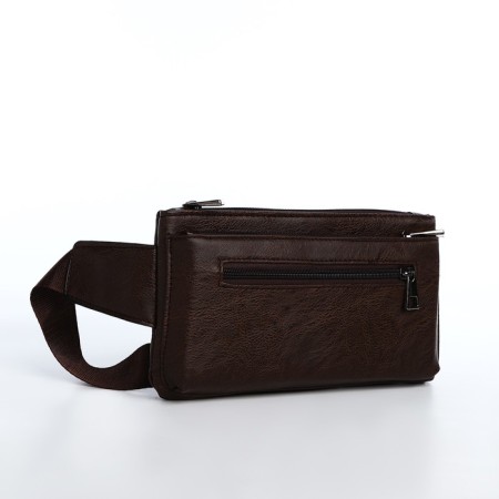 Board belt on a zipper, 3 outer pockets, brown color-3