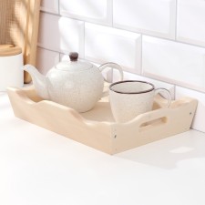 Wooden tray for breakfast wave No. 1, array, 30x20x5.5cm