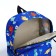 A backpack with a zipper, external pocket, dark blue color