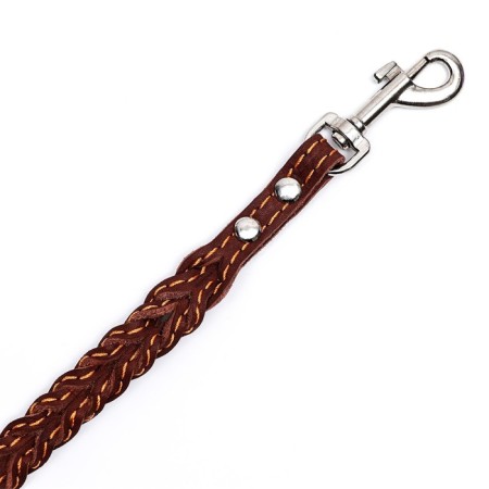 Leather wicker "braid", 1.25 m x 1.1 cm, brown-3