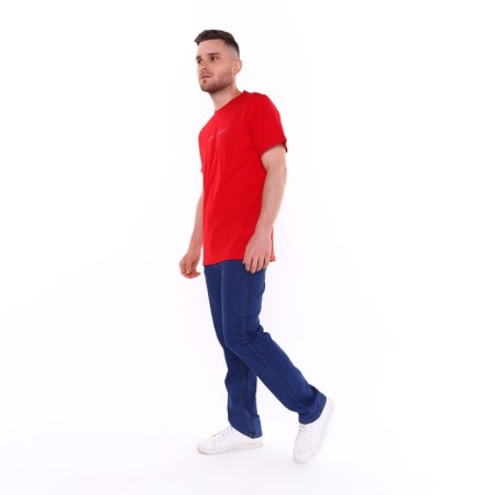 T -shirt male, red color, print mix, size 4xl-1