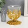 Glass 1 candle "Pattern", golden color