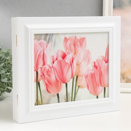 Key closed "Pink Tulips" 26.5x31.5 cm white-1