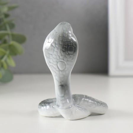 Souvenir Ceramics "Gray Cobra" with gold 5x6.2x7.7 cm-1