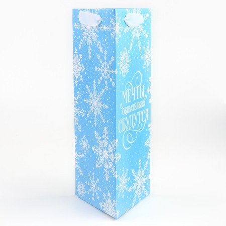 A package for a bottle, triangular “Dreams”, 13 x 32 x 11.3 cm, New Year-3
