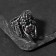 Ring "Right" Dragon with red eyes, red color in black silver, 19 size