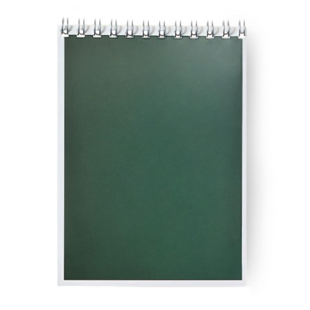Notepad A6 40 sheets in a cage on the crest "Green", cover shaking cardboard, VD-LK, Block 65 g/m2