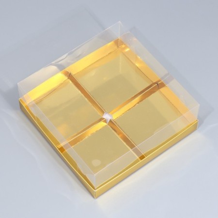 Confectionery box for musser cakes "Golden", 17.8 x 17.8 x 6.5 cm-1