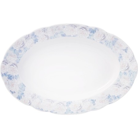 Oval Rose dish, Blue Rose decor, 36 cm