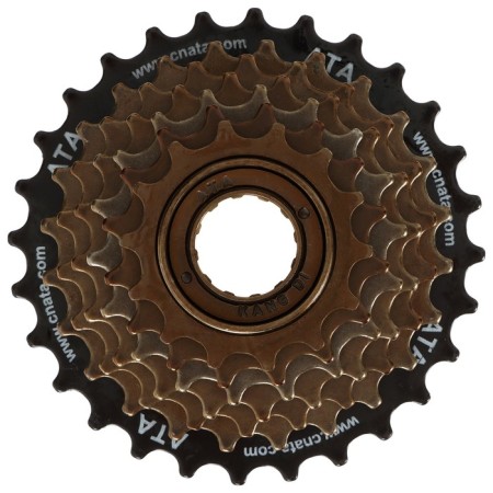 ATA ratchet, 7 speeds, 14-28t, black-brown color