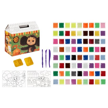 Set for modeling, 72 briquettes of light plasticine, 2 coloring, 2 forms, 3 stacks