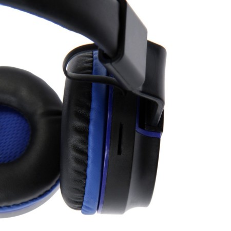 Wireless headphones Luazon HQ-3, folding, microphone, microSD, black and blue-8