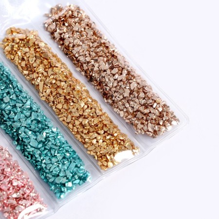 Glass chips for epoxy resin, set of 6 colors, weight 1 color - 5 g-2