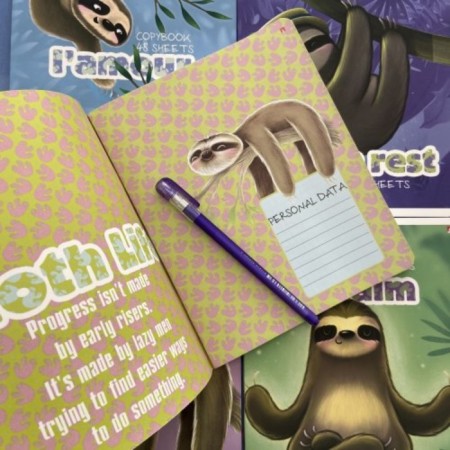 Notebook of 48 sheets in the Caribbean Lanvers cage, covered cardboard, matte lamination Soft Touch, mix-9