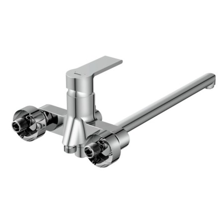 Cersanit Brasko bath mixer, with a long spill, single -leaf, chrome