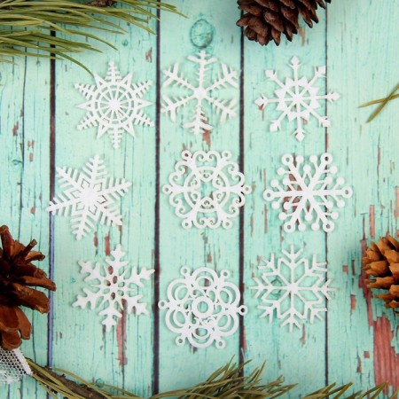 A set for the New Year's decor "Snowflakes", felt, the size of the snowflake - 3.5 cm, 36 pcs.-4