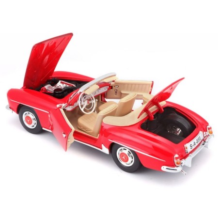 MASTO DIE-CAST 1955 Mercedes-Benz 190sl, opening doors, 1:18, red color-8