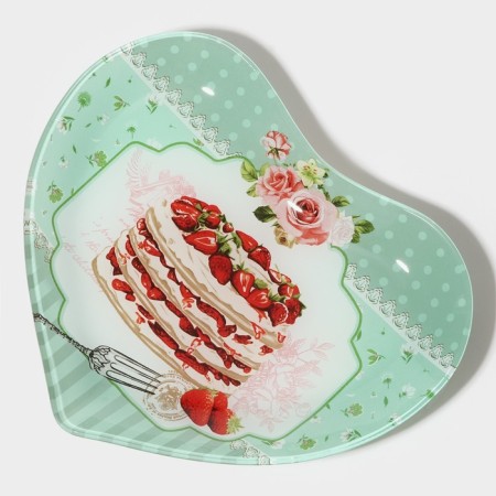 Glass Serving Dolyana "Heart. Sweets ", 25.5 × 21.8 × 2.6 cm-2