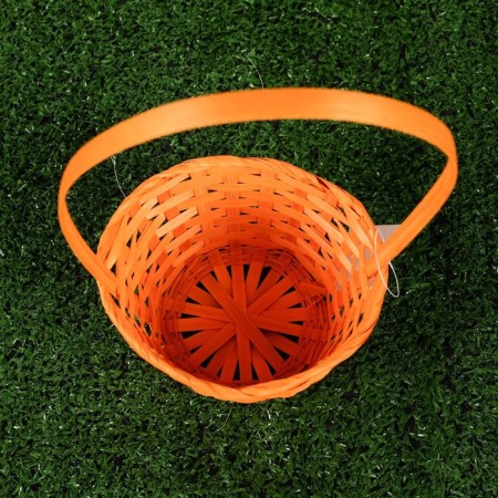 Wicker basket, bamboo, orange, medium-2
