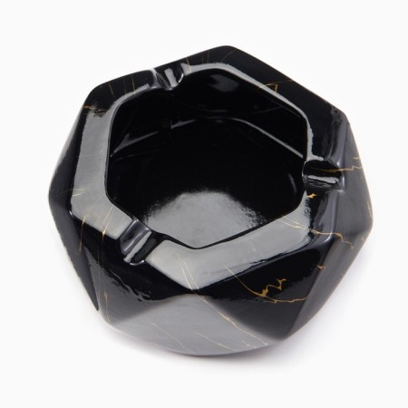 An ashtray "Marble", 13.7 x 5.5 cm, ceramics, black with gold-2