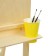 Molbert Type "Clap", bilateral, 120 x 60 x 65 cm, tablet 60 x 60 cm, shelf with two cup holders, unpainted wood, calligrata