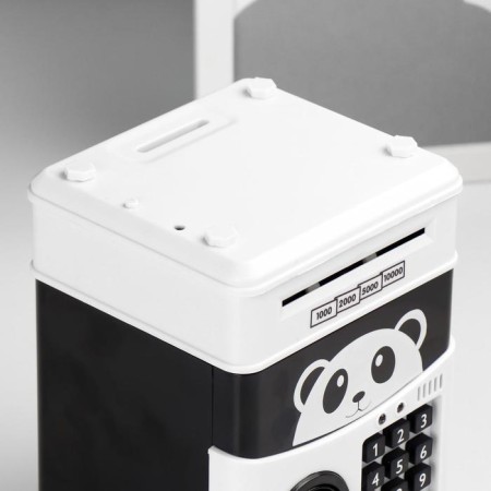 Piggy bank Plastic for coins and bills "Safe - Panda" Code lock, sound 3aa 19x13x12 cm-3