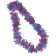 Hawaiian necklace "Bright flowers", the color of pink blue