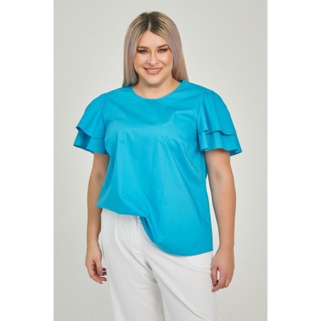Female blouse, size 56, turquoise color
