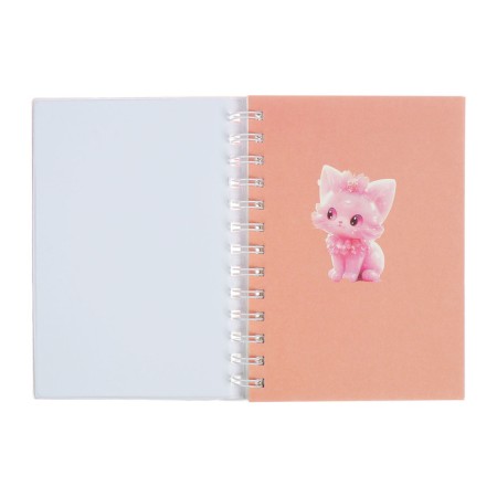 Notebook Gift Book on the comb 80l, line, color block, PVC Cat cover 3D (17.6x13.5cm) 105-4