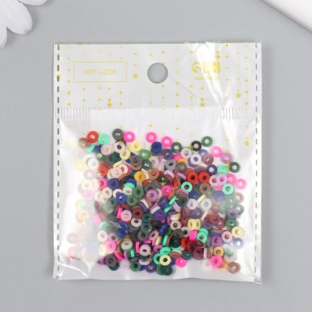 Beads for the creativity of PVC "Rings Multi -colored" set ≈ 330 pcs 0.1x0.4x0.4 cm-3