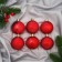 Set of balls plastic D-6 cm, 6 pcs "Texture" red