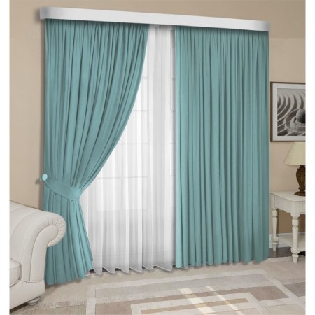 Set of curtains "Canvas", size 200x250 cm, 2 pcs, birus color-7
