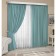 Set of curtains "Canvas", size 200x250 cm, 2 pcs, birus color