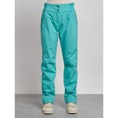 Warmed female trousers, size 42, green color-4