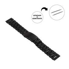 Watch strap, 20 mm, L-17.5 cm, spinks in the kit, black matte
